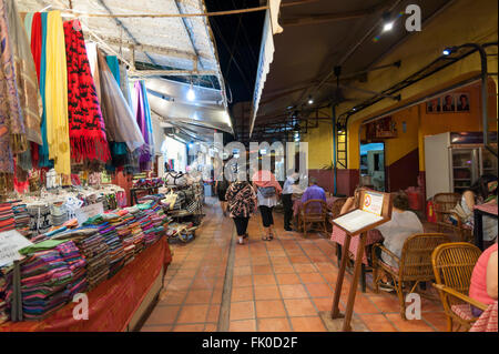 Siem Reap, Cambodia - 6 DEC 2015: Pub Street in Siem Reap, the most popular place for outsider. Stock Photo