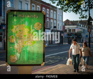 Street map of Hackney, East London, England Stock Photo