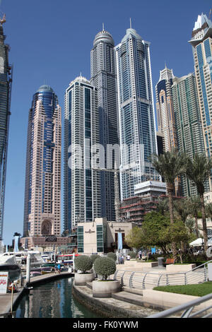 Dubai marina is one of the most popular districts in Dubai in 2010-s. Stock Photo