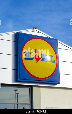 Lidl logo sign Stock Photo