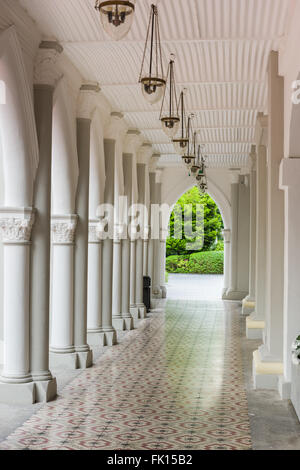 Singapore, 26 Feb 2016: Historical architectural details at corridor of Chijmes. Stock Photo