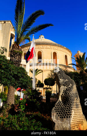 The church of the Assumption of Our Lady, known as the Mosta rotunda or Mosta Dome. Stock Photo