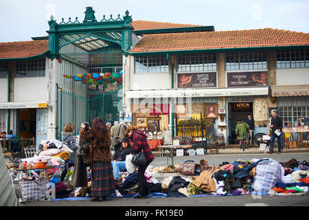 Feira da Ladra flea market or the Thieves Market in the Alfama district, Lisbon, Portugal, Europe Stock Photo
