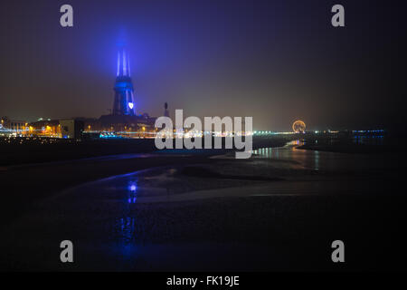 Blackpool Tower in the fog Stock Photo