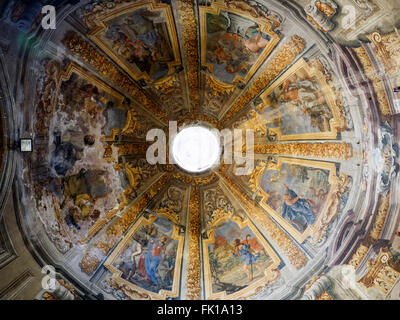 Interior f the dome of the Collegiata di Santa Maria Assunta - Semoneta, Italy Stock Photo