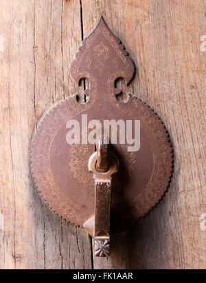 Iron door knocker on a house, Yazd Iran Stock Photo