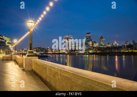 The london Skyline From The Thames Stock Photo