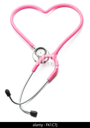 Heart shaped stethoscope isolated on white background Stock Photo - Alamy