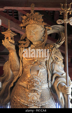 Japan, Nara, Todaiji Temple, Tamonten, guardian, statue, Stock Photo