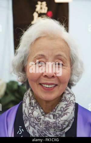 Healthy looking senior Japanese woman. Okinawa woman. Stock Photo