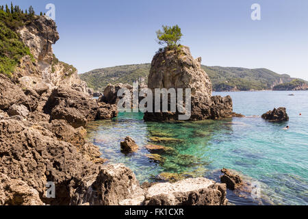 La Grotta near Paleokastritsa, Corfu Stock Photo