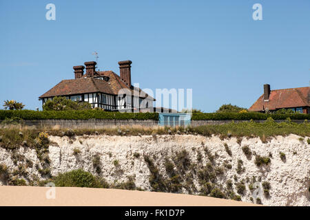 House on a Cliff top in Joss Bay Kent England Stock Photo