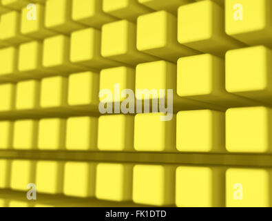 Abstract digital yellow cubes background Stock Photo