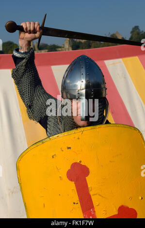 Norman knight, 1066 Battle of Hastings re-enactment. East Sussex. England. UK Stock Photo