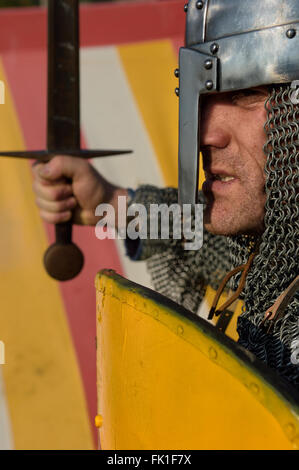 Norman knight, 1066 Battle of Hastings re-enactment. East Sussex. England. UK Stock Photo