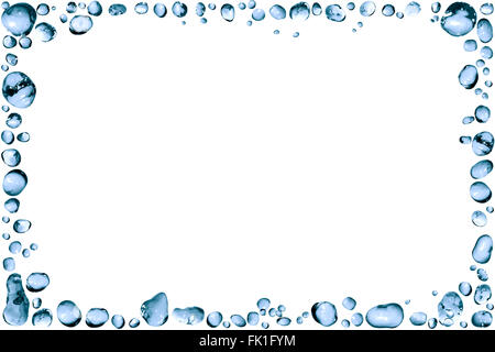 Nice frame made from lot of blue water drops Stock Photo
