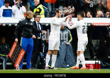 Madrid, Spain. 05th Mar, 2016. Gareth Bale (11) Real Madrid's player. Francisco Roman Alarcon (22) Real Madrid's player.La Liga between Real Madrid versus Celta de Vigo at the Santiago Bernabeu stadium in Madrid, Spain Credit:  Action Plus Sports/Alamy Live News Stock Photo