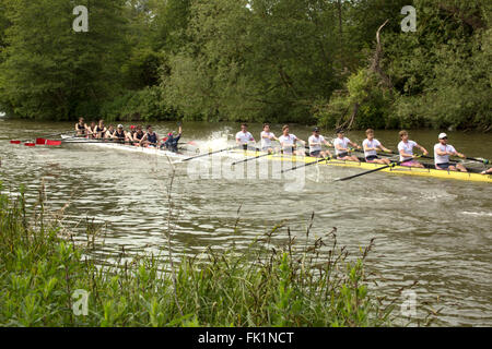 Oxford Summer Eights, Pembroke bumping St Annes Stock Photo