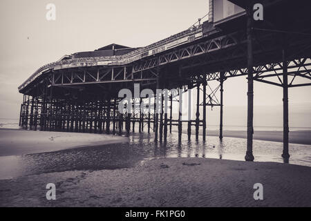 Central Pier, Blackpool.  Taken from underneath to show the structural build Stock Photo