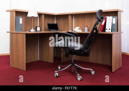 laptop on a desk in a modern office Stock Photo