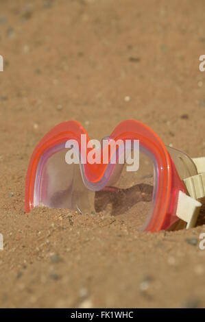 diving mask on desert Stock Photo