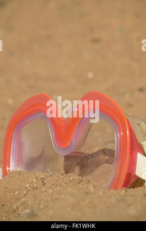 diving mask on desert Stock Photo