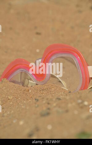 diving mask on desert Stock Photo