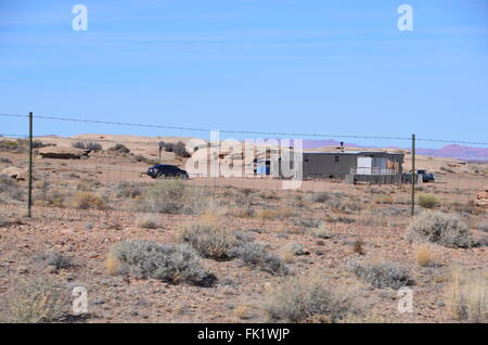 navajo reservation arizona indian housing desert Stock Photo