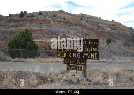 gold king mine ghost town sign jerome arizona Stock Photo