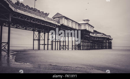 Central Pier, Blackpool.  Taken from underneath to show the structural build Stock Photo