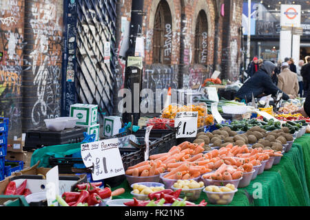 Fresh Fruit and vegetables Market stall in London Stock Photo