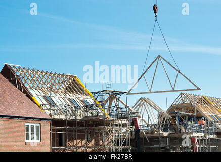 New House Construction in Kingsmere, Bicester, Oxfordshire, England Stock Photo