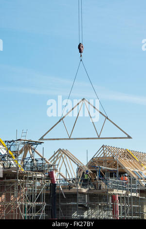 New House Construction in Kingsmere, Bicester, Oxfordshire, England Stock Photo