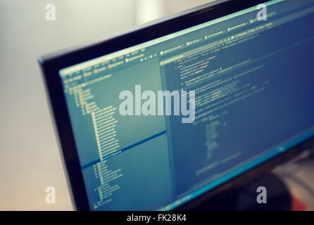 backend sourcecodes on computer monitor Stock Photo
