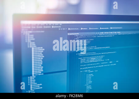 web site codes on computer monitor Stock Photo