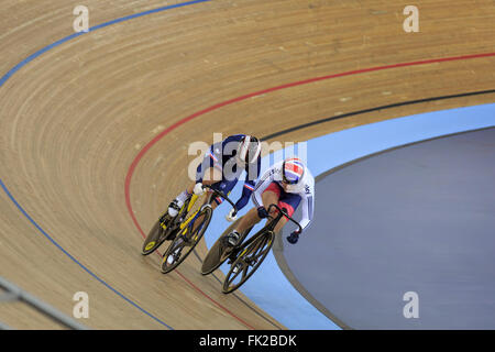 Great Britain's Katy Marchant after winning the Women's Keirin