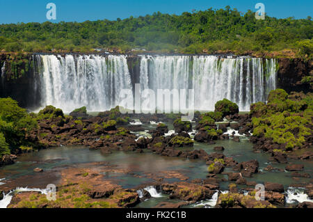 part of the iguazu falls, seen from the brazilian side, one of the world's seven natural wonders Stock Photo