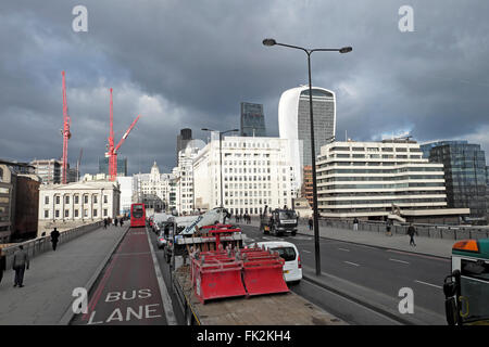 Traffic on London Bridge in February 2016  KATHY DEWITT Stock Photo