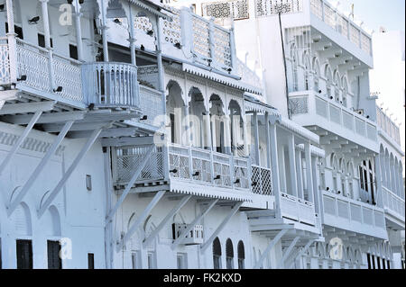 White Houses of Mutrah, Muscat, Sultanate of Oman Stock Photo