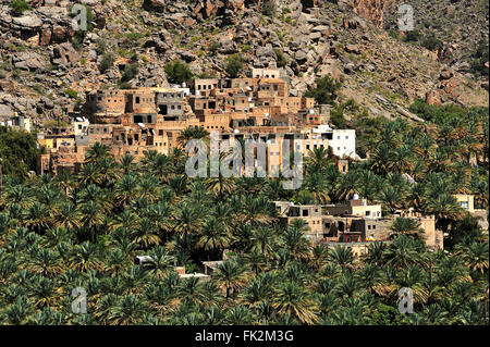 Al Misfah in the Hajar Mountains, Sultanate of Oman Stock Photo