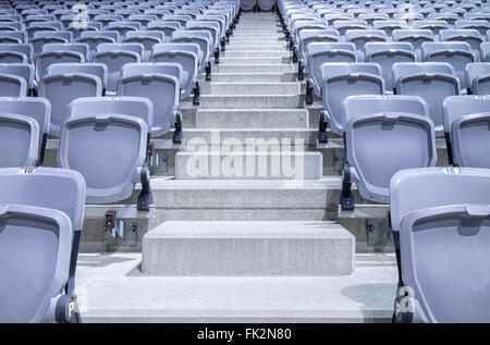 Rows of stadium seats ready in a new facility Stock Photo
