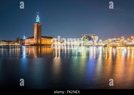 Stockholm City Hall (1923), seen from the Island of Riddarholmen, Stockholm, Sweden. Stock Photo