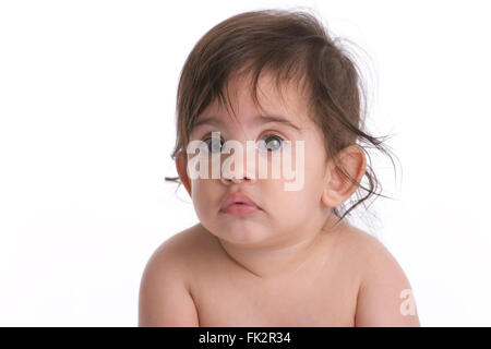 Portrait of girl with dark hair on the nature Stock Photo - Alamy