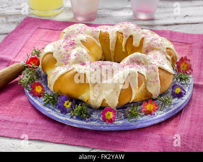 Italian Braided Easter bread Stock Photo