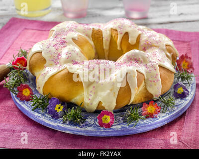 Italian Braided Easter bread Stock Photo