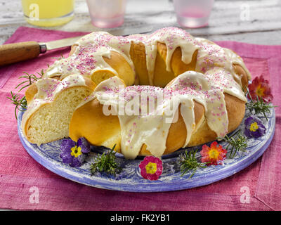 Italian Braided Easter bread Stock Photo