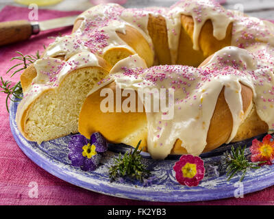 Italian Braided Easter bread Stock Photo