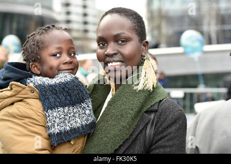 Stars join activists to 'Walk in her shoes' at mothers day march for solidarity with women and girls around the world at charity CARE internationals rally in London, UK. 06th Mar, 2016. Credit:  Alan West/Alamy Live News Stock Photo