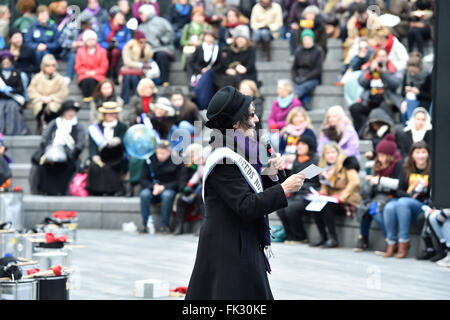 Stars join activists to 'Walk in her shoes' at mothers day march for solidarity with women and girls around the world at charity CARE internationals rally in London, UK. 06th Mar, 2016. Credit:  Alan West/Alamy Live News Stock Photo