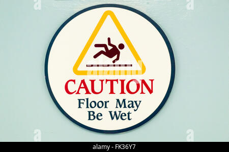 Caution Wet Floor sign Stock Photo